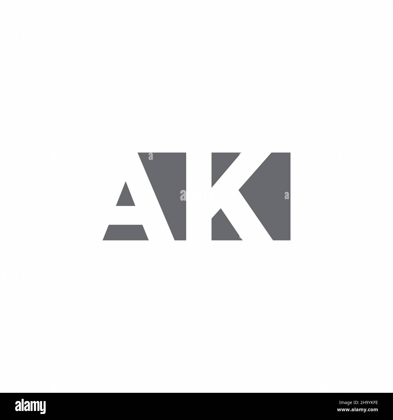 AK Logo monogram with negative space style design template isolated on white background Stock Vector