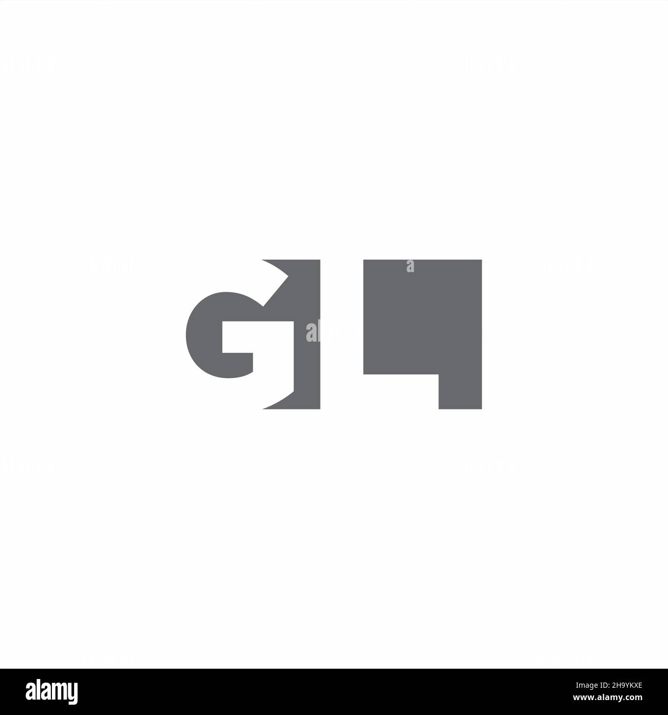GL Logo monogram with negative space style design template isolated on white background Stock Vector