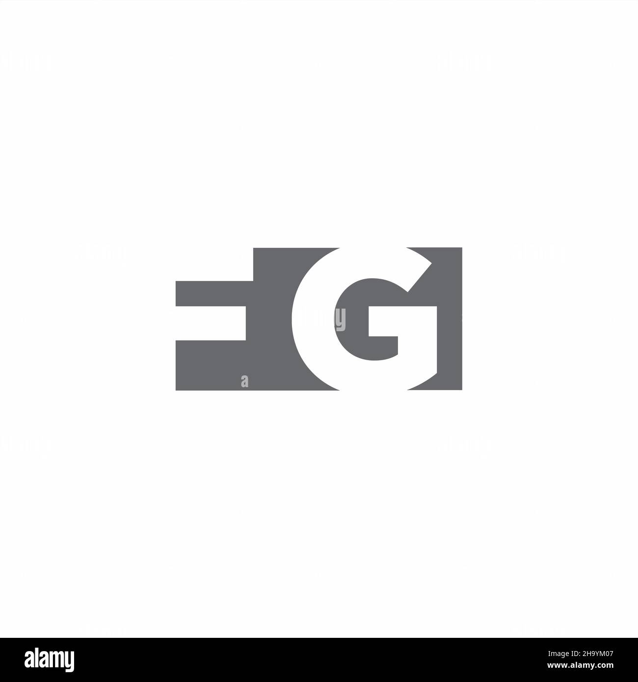 FG Logo monogram with negative space style design template isolated on white background Stock Vector