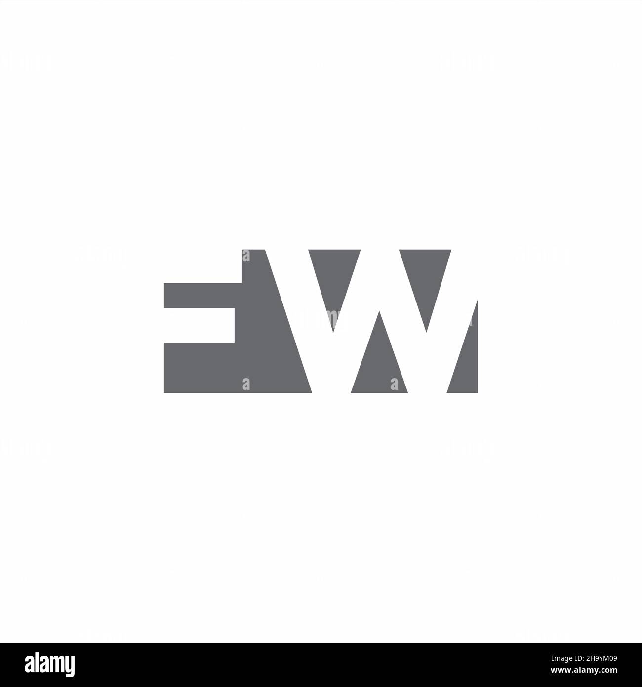 FW Logo monogram with negative space style design template isolated on white background Stock Vector
