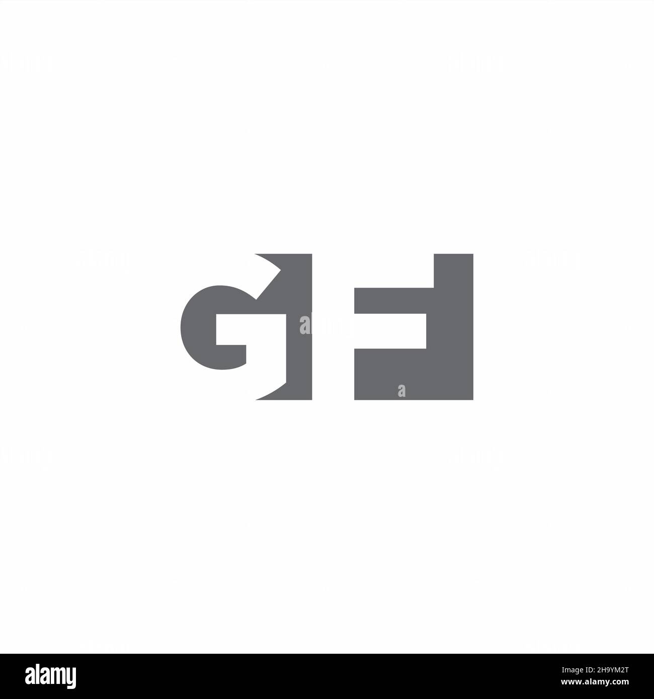 GF Logo monogram with negative space style design template isolated on white background Stock Vector