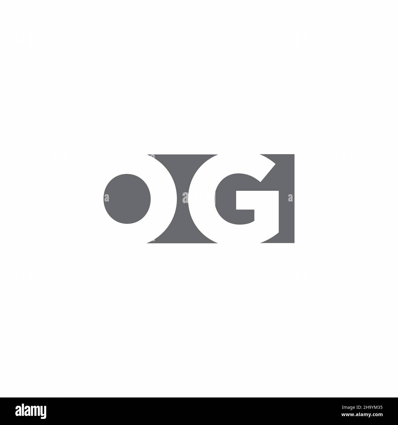 OG Logo monogram with negative space style design template isolated on ...