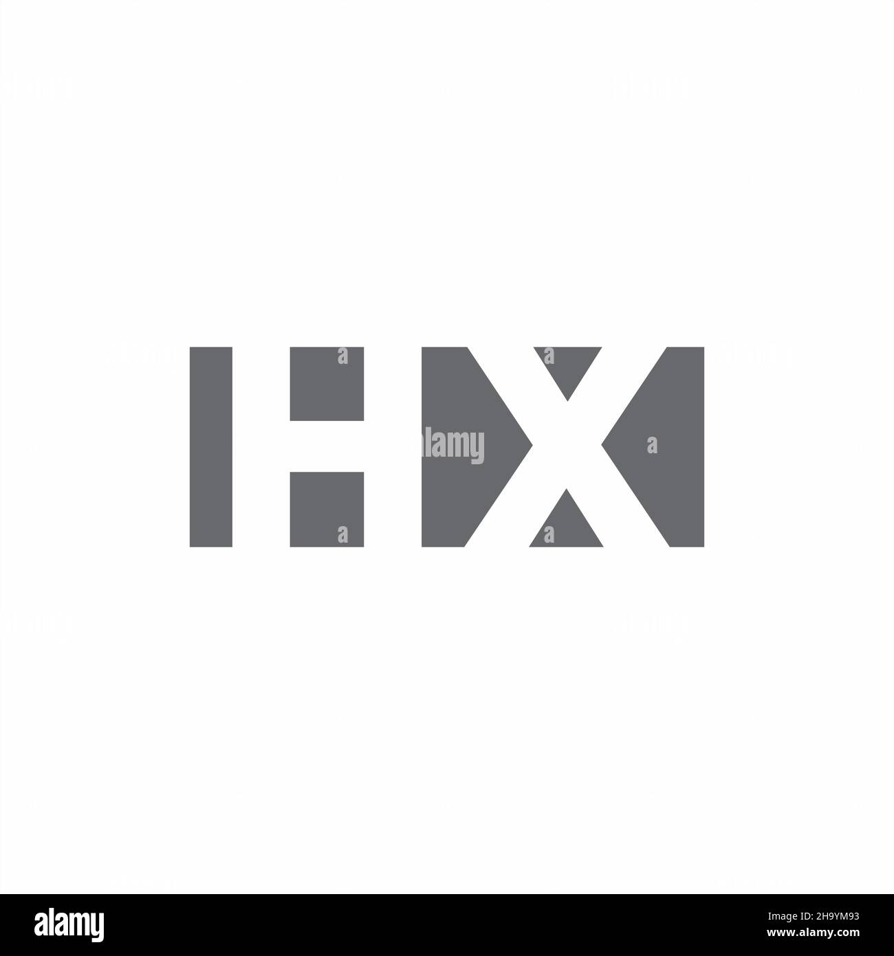 HX Logo monogram with negative space style design template isolated on white background Stock Vector