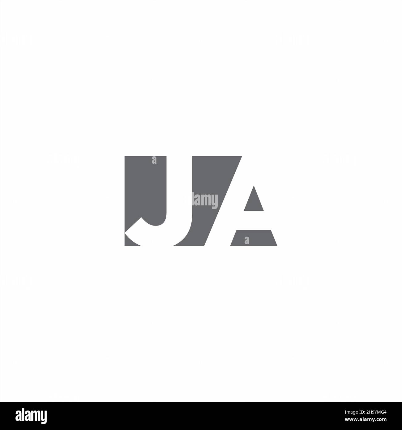 JA Logo monogram with negative space style design template isolated on white background Stock Vector
