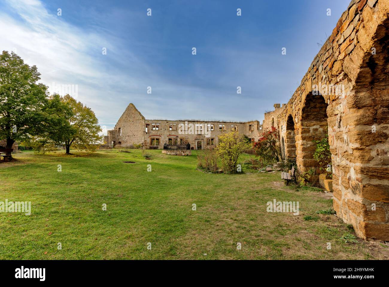 Castle ruin Gleichen in Thuringia, Germany. Stock Photo