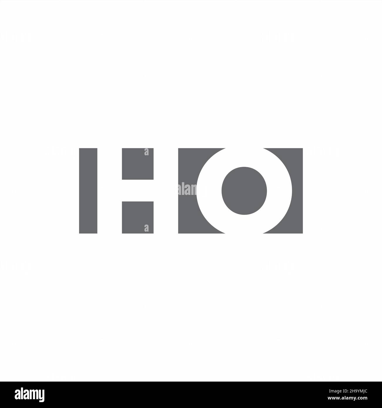 HO Logo monogram with negative space style design template isolated on white background Stock Vector