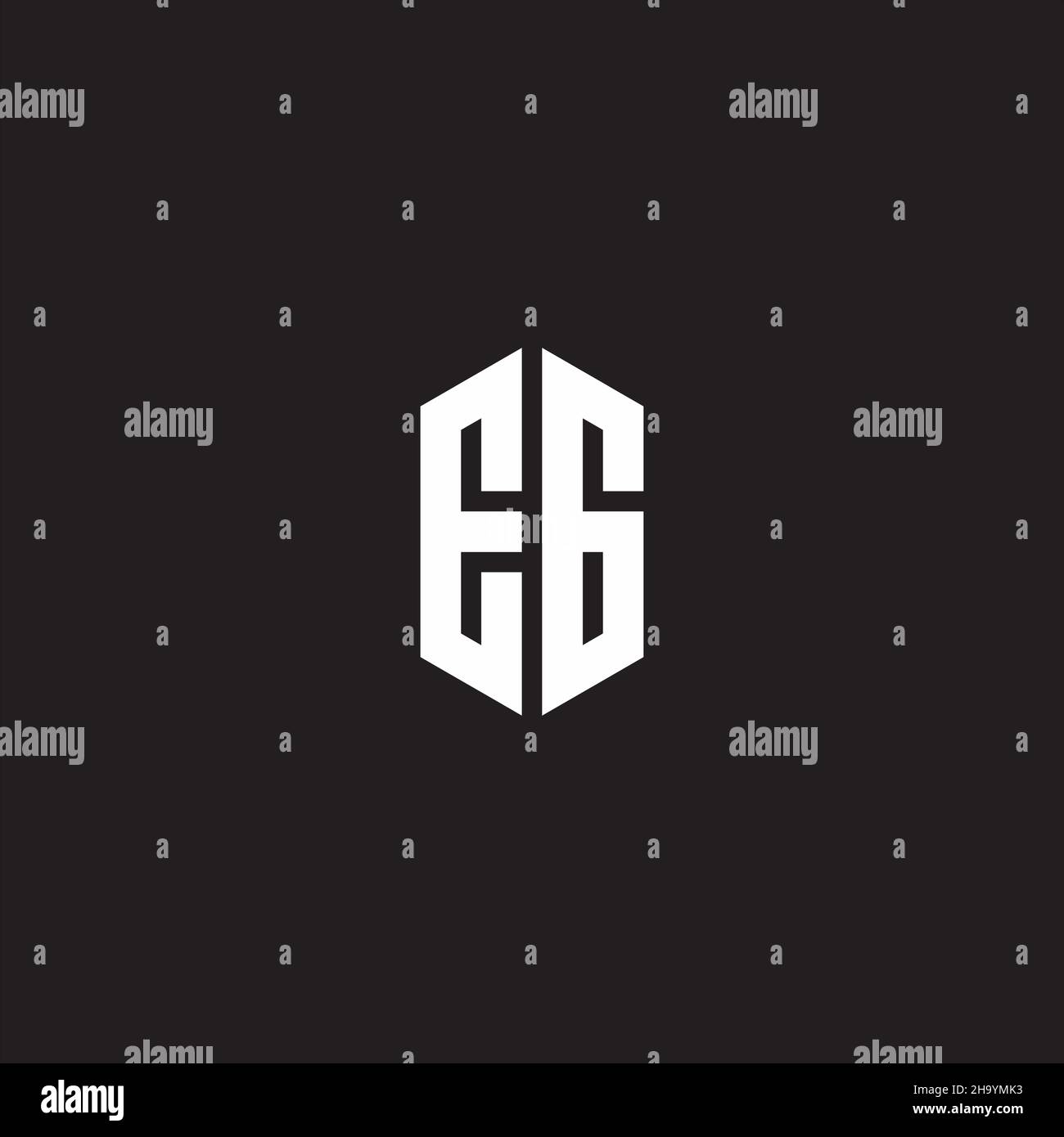 EG Logo monogram with hexagon shape style design template isolated on ...