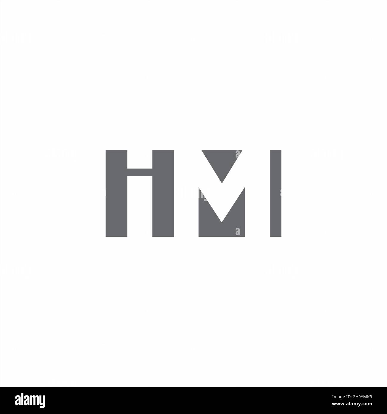 IM Logo monogram with negative space style design template isolated on white background Stock Vector