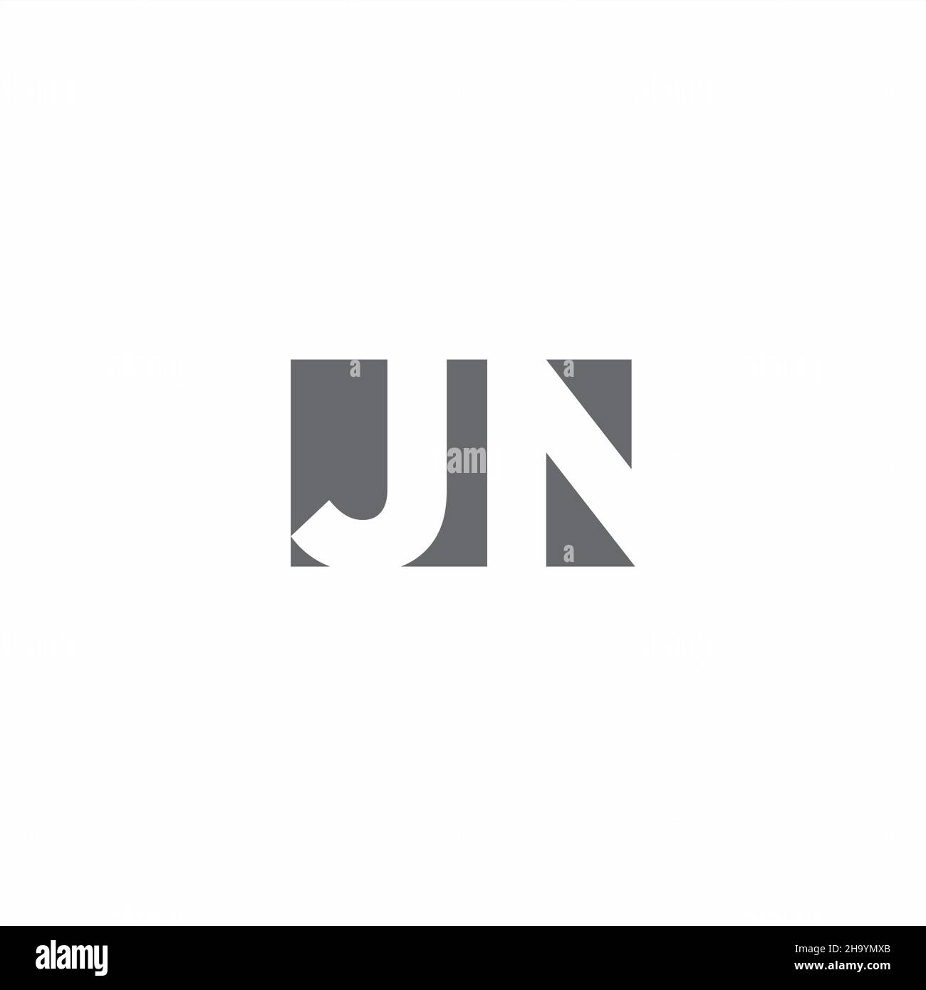 JN Logo monogram with negative space style design template isolated on ...