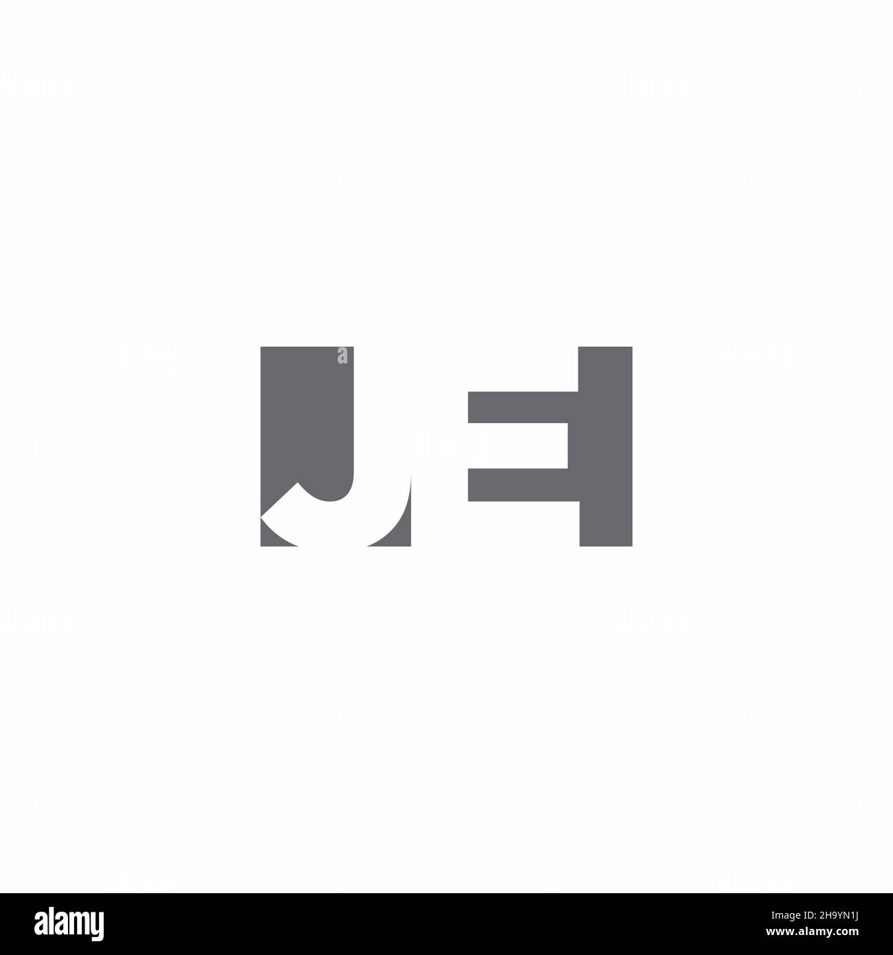 JE Logo monogram with negative space style design template isolated on white background Stock Vector