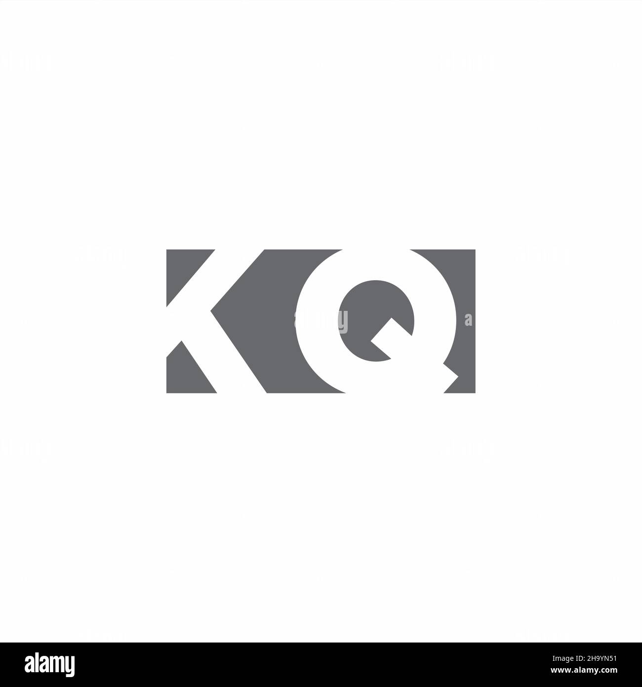 KQ Logo monogram with negative space style design template isolated on