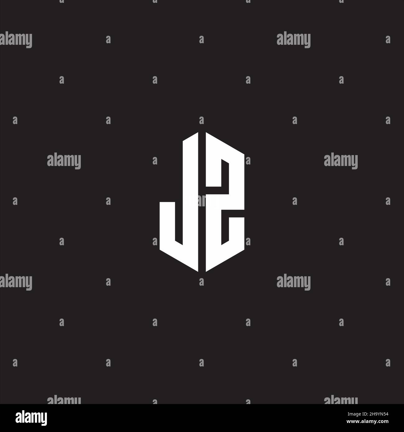 JZ Logo monogram with hexagon shape style design template isolated on ...