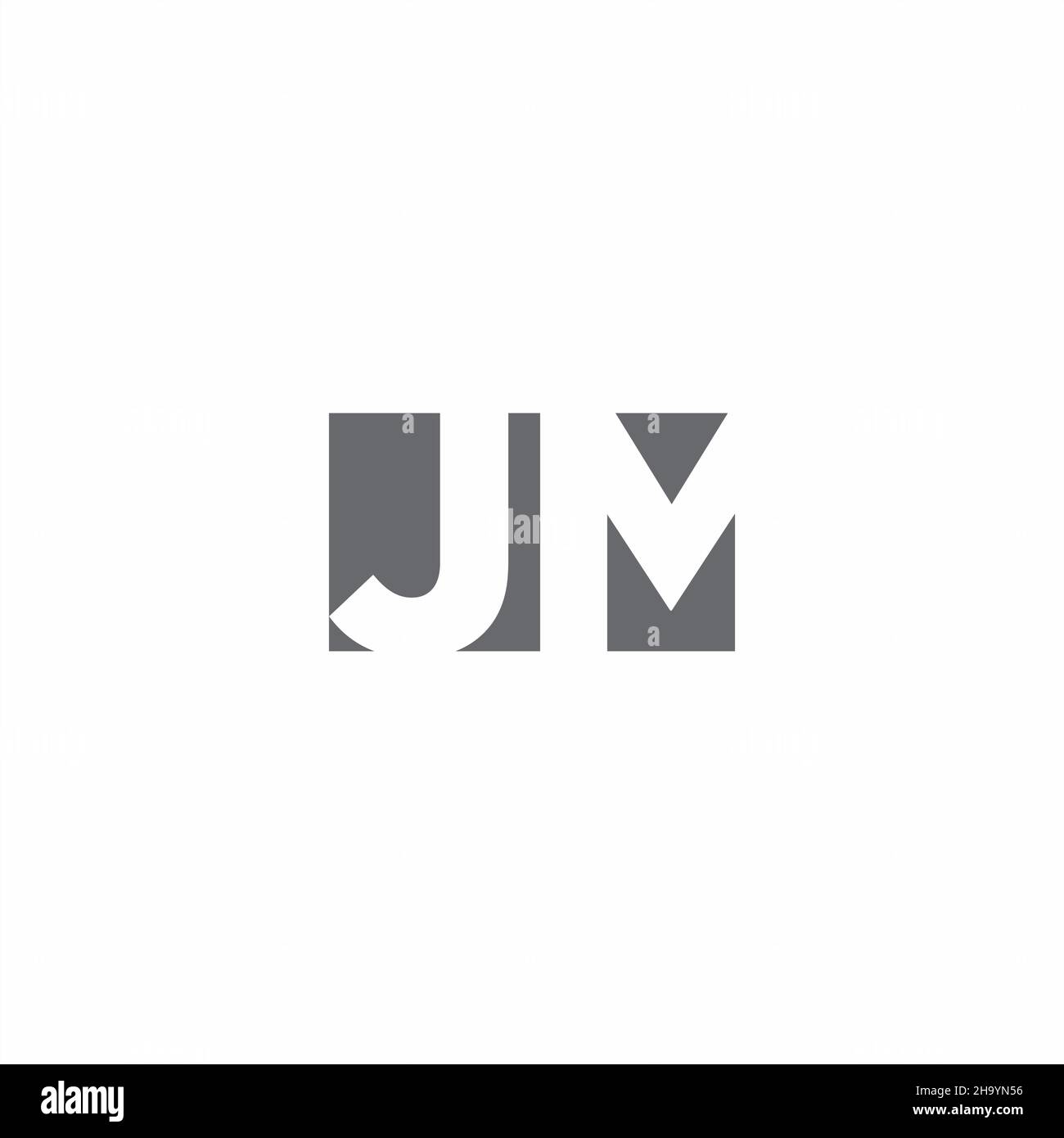 JM Logo monogram with negative space style design template isolated on white background Stock Vector