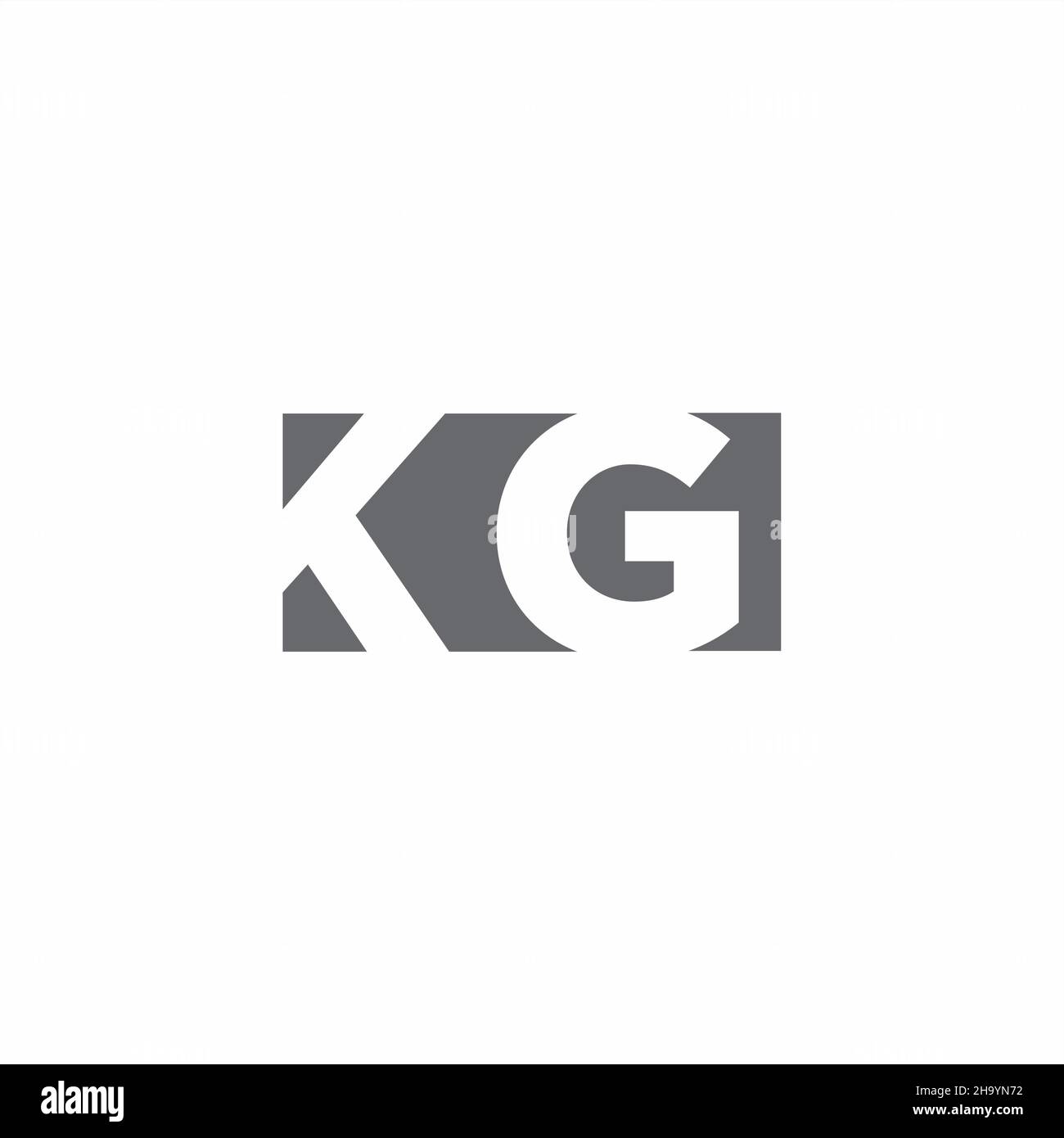 KG Logo monogram with negative space style design template isolated on ...