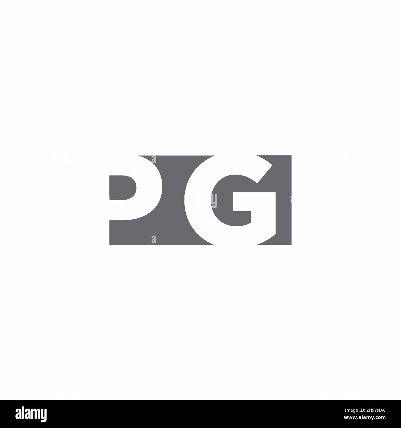 PG Logo monogram with negative space style design template isolated on white background Stock Vector