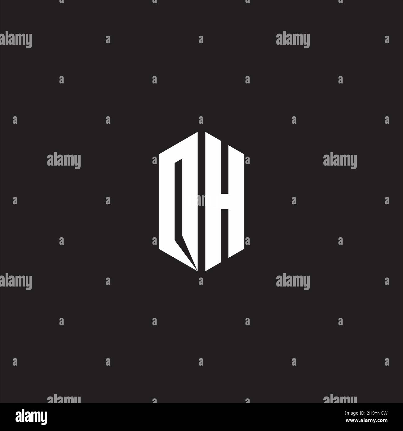 OH Logo monogram with hexagon shape style design template isolated on ...