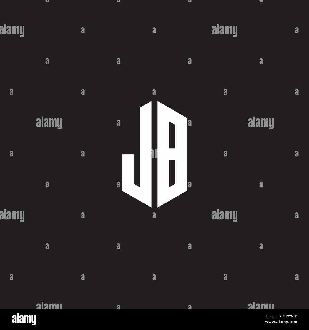 JB Logo monogram with hexagon shape style design template isolated on ...