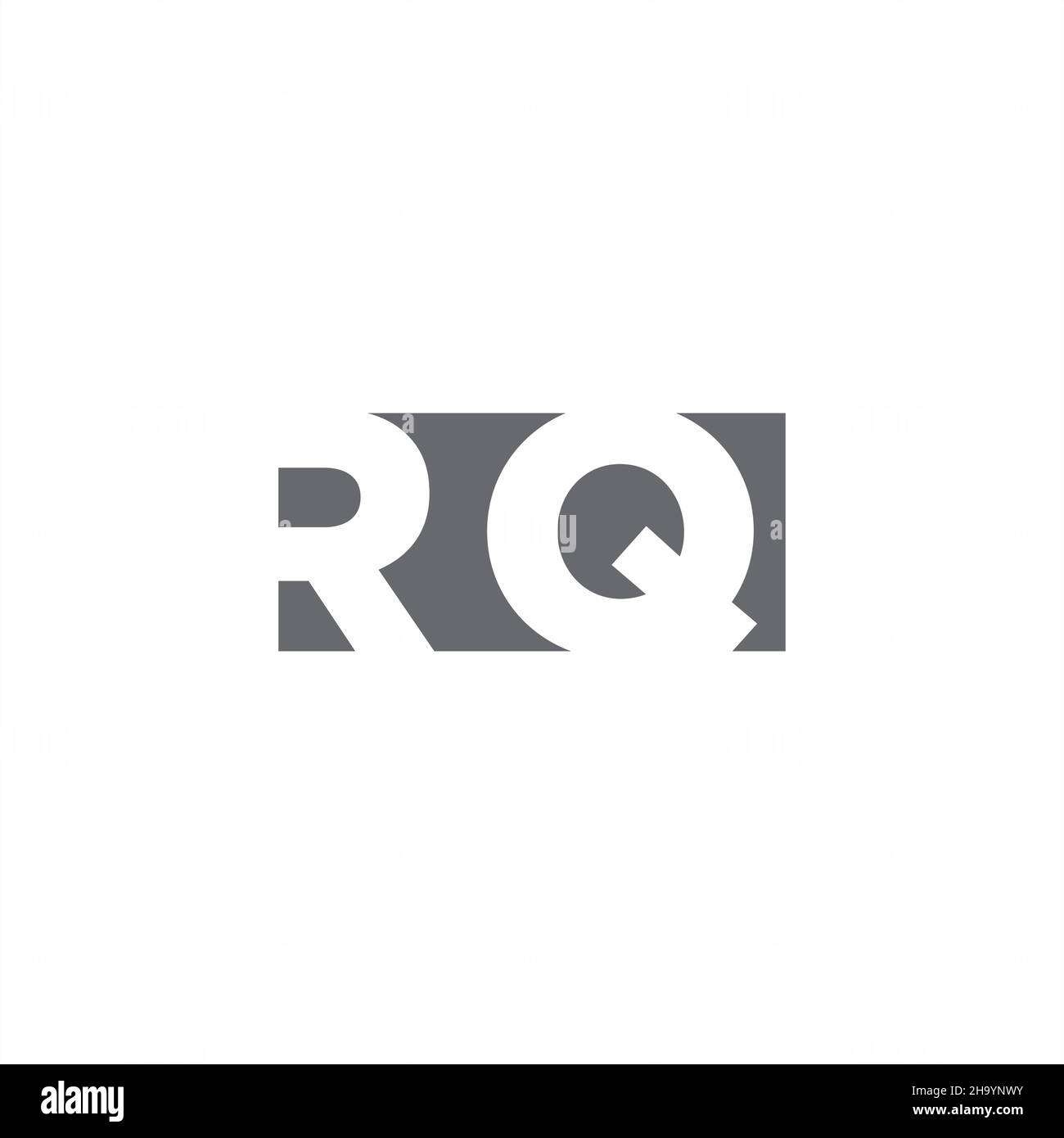 RQ Logo monogram with negative space style design template isolated on white background Stock Vector
