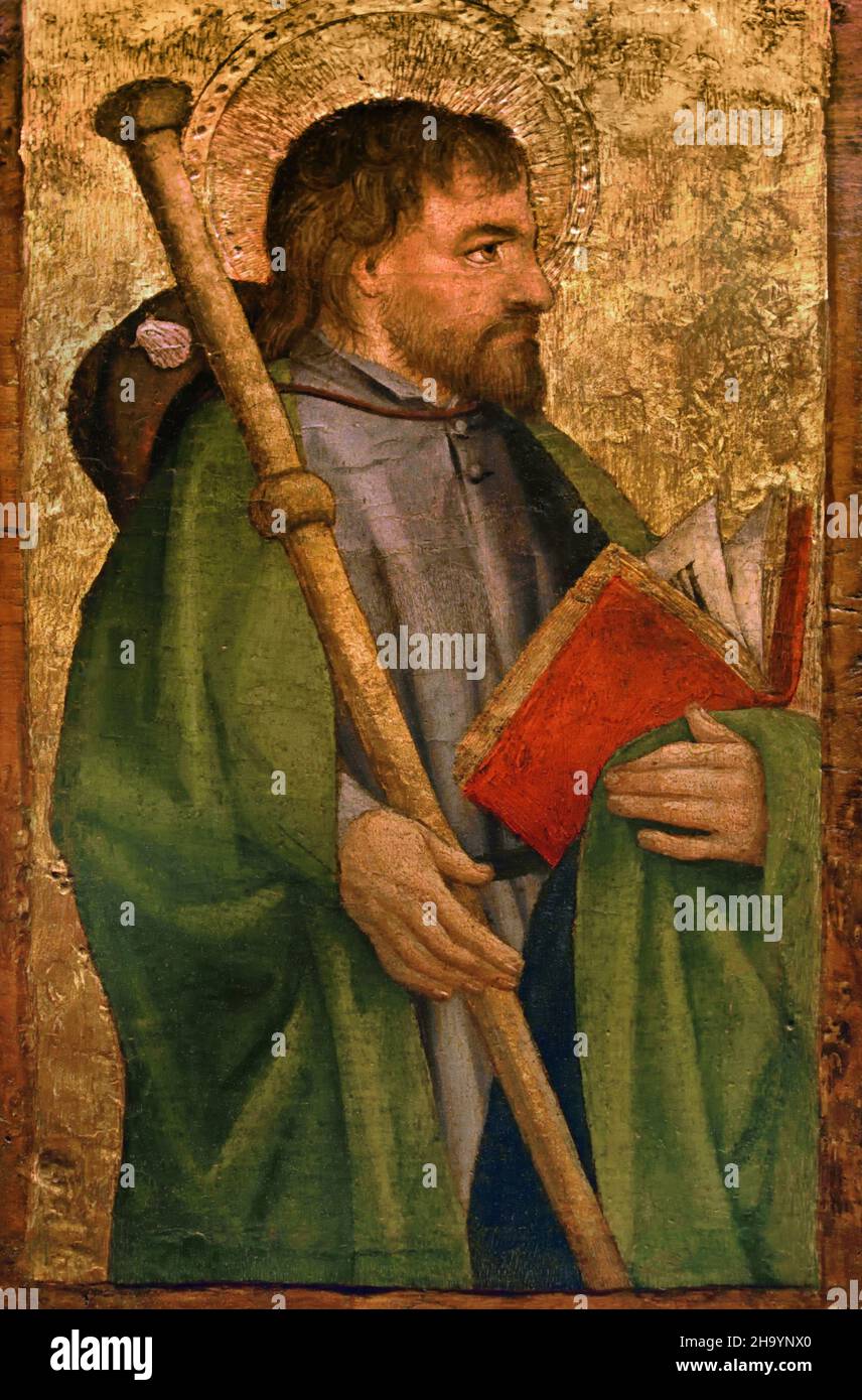 San Bartolomeo, - St. James and  San Bartolomeo,    Antoine de Lonhy, 1446–1490, painter, illuminator, glazier, France, French , Stock Photo
