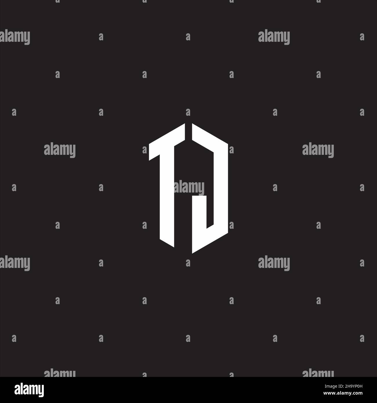 TJ Logo monogram with hexagon shape style design template isolated on ...