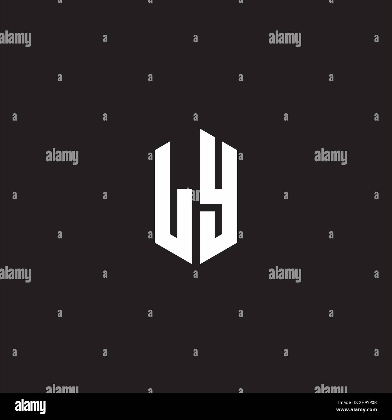 LY Logo monogram with hexagon shape style design template isolated on ...