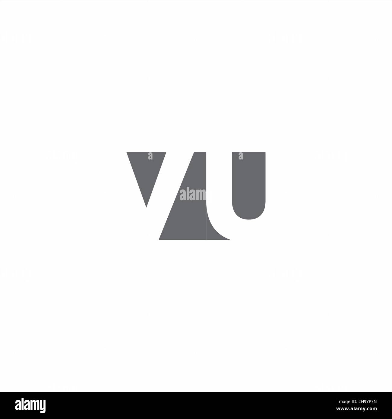 VU Logo monogram with negative space style design template isolated on white background Stock Vector