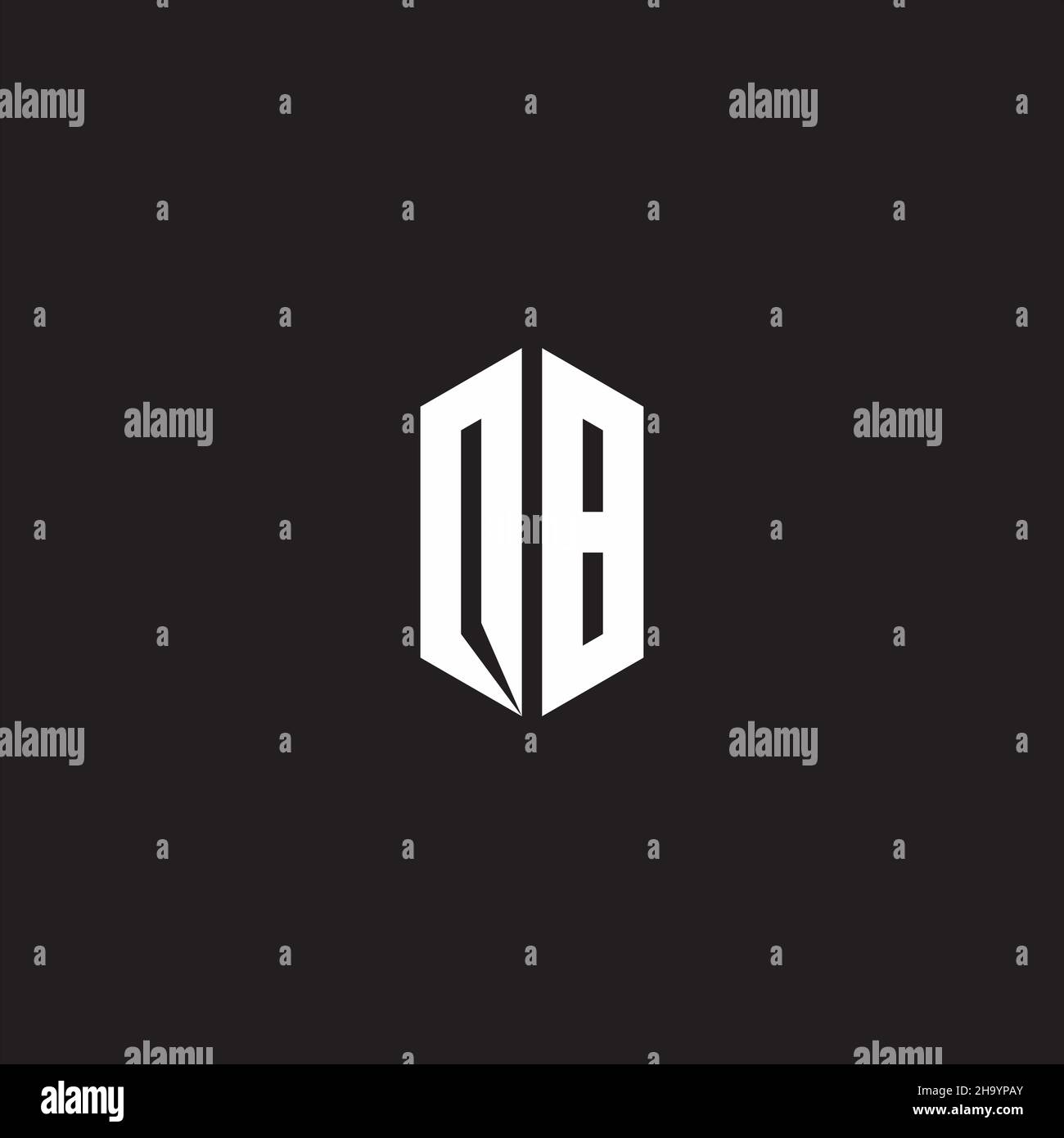 OB Logo monogram with hexagon shape style design template isolated on ...
