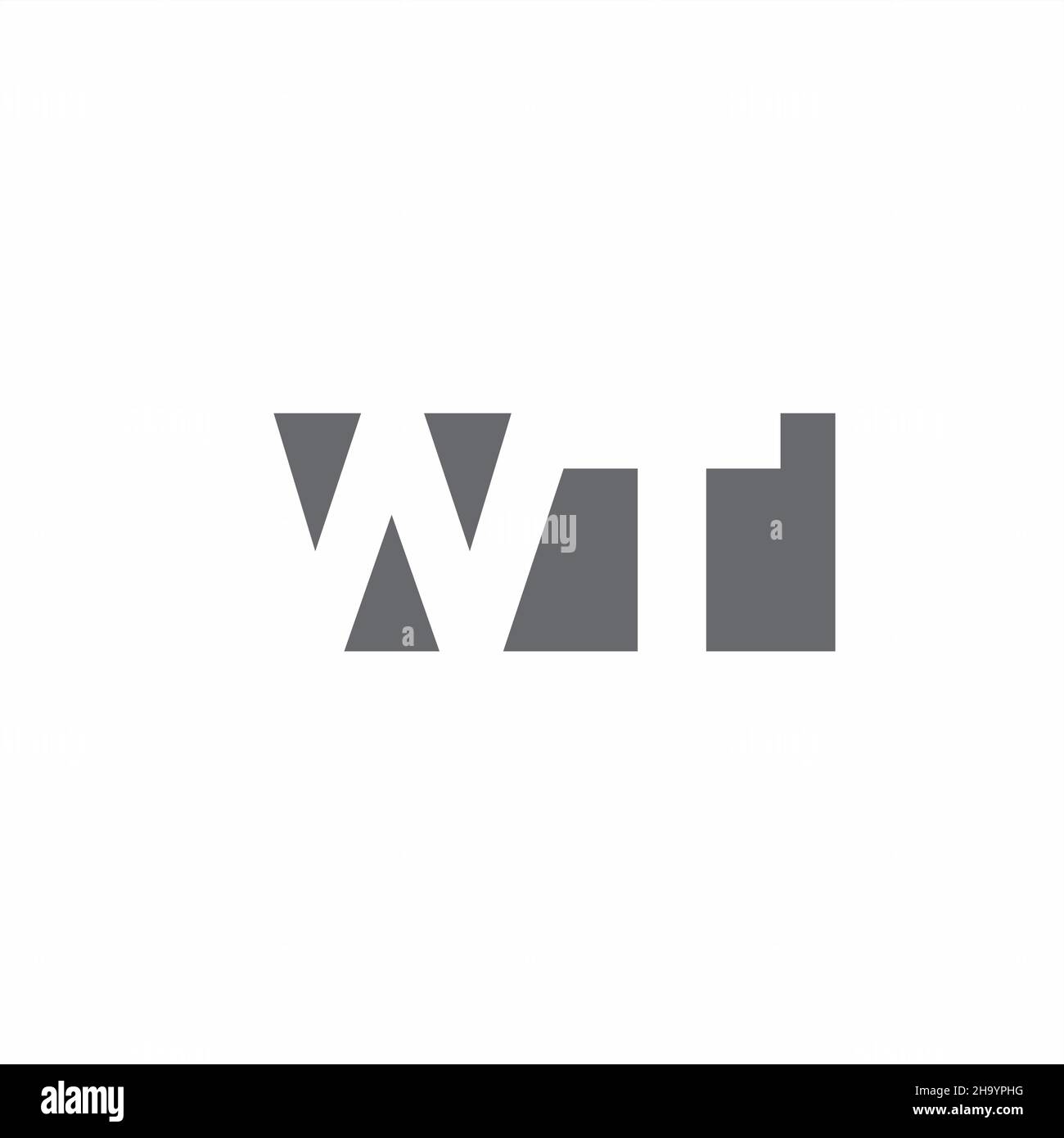 WT Logo monogram with negative space style design template isolated on white background Stock Vector