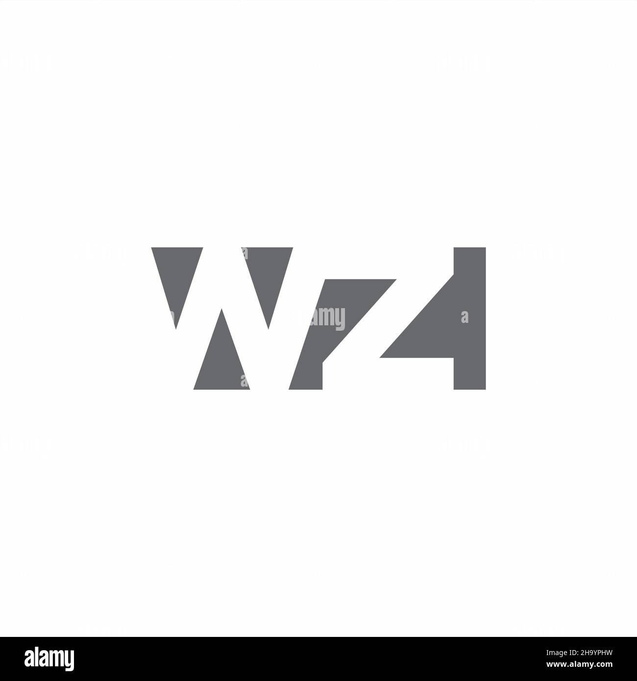 WZ Logo monogram with negative space style design template isolated on ...