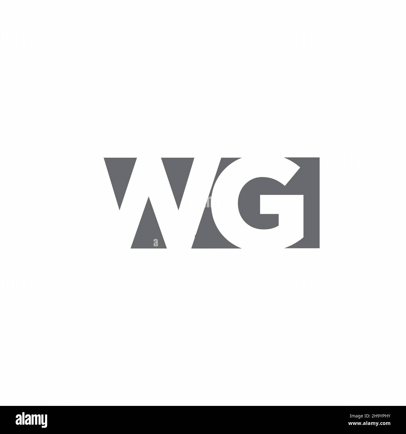 WG Logo monogram with negative space style design template isolated on white background Stock Vector