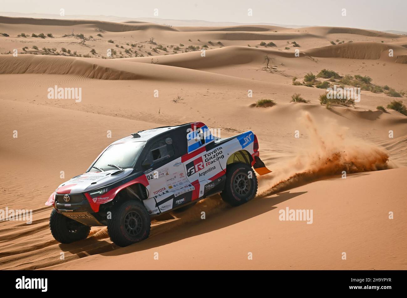 702 Yacopini Toyota T1+ Overdive during the 2021 Hail Rally, 6th round of the 2021 2021 FIA World Cup for Cross-Country Rallies, from December 5 to 12, 2021 in Ha?il, Saudi Arabia - Photo: Eric Vargiolu/DPPI/LiveMedia Stock Photo