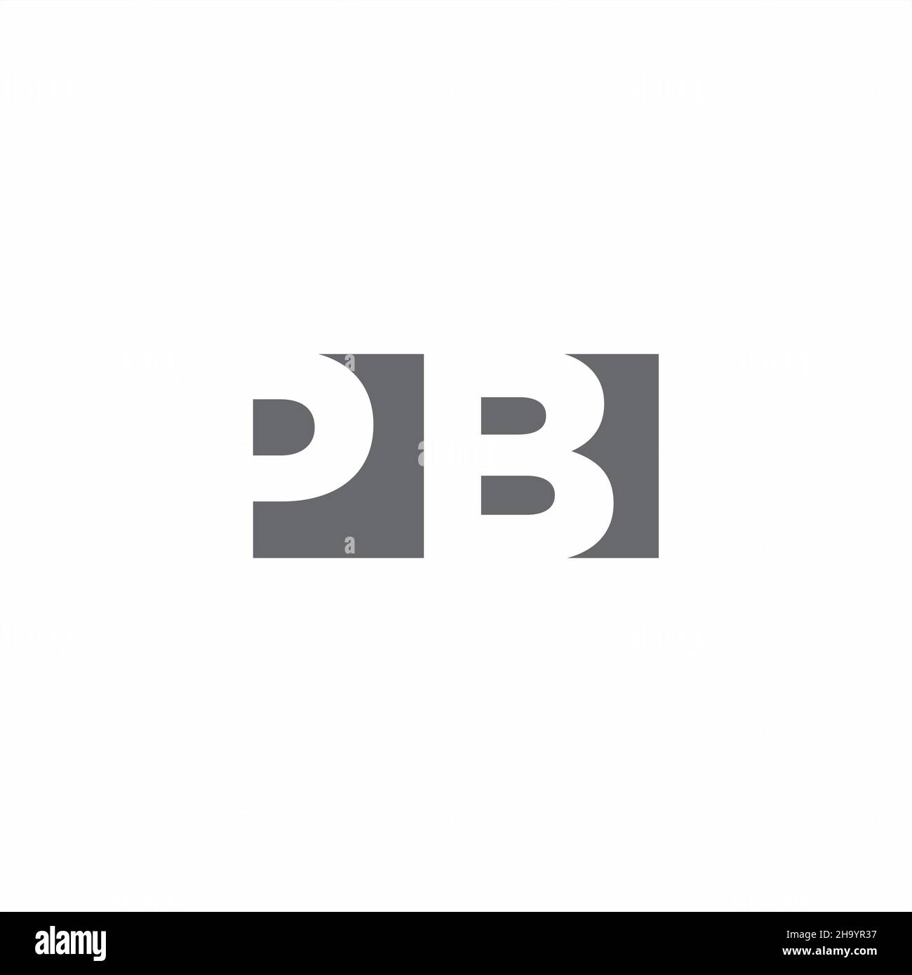 PB Logo monogram with negative space style design template isolated on white background Stock Vector