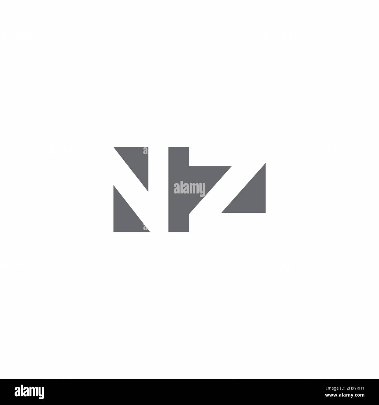 NZ Logo monogram with negative space style design template isolated on ...