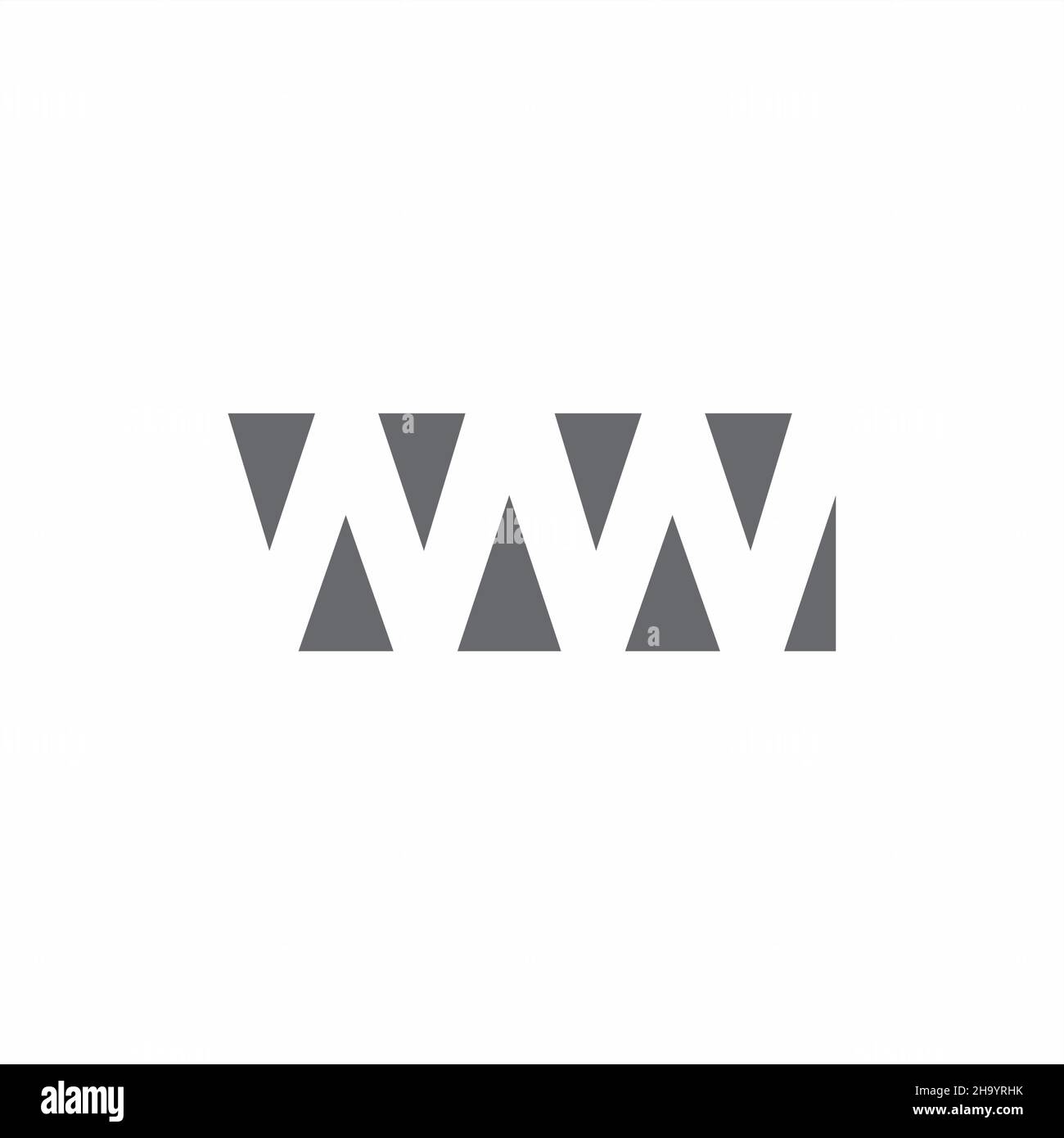 WW Logo monogram with negative space style design template isolated on white background Stock Vector
