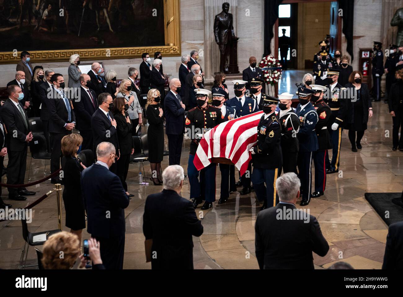 WASHINGTON, DC - DECEMBER 9: The casket of former Sen. Bob Dole, R-Kan ...