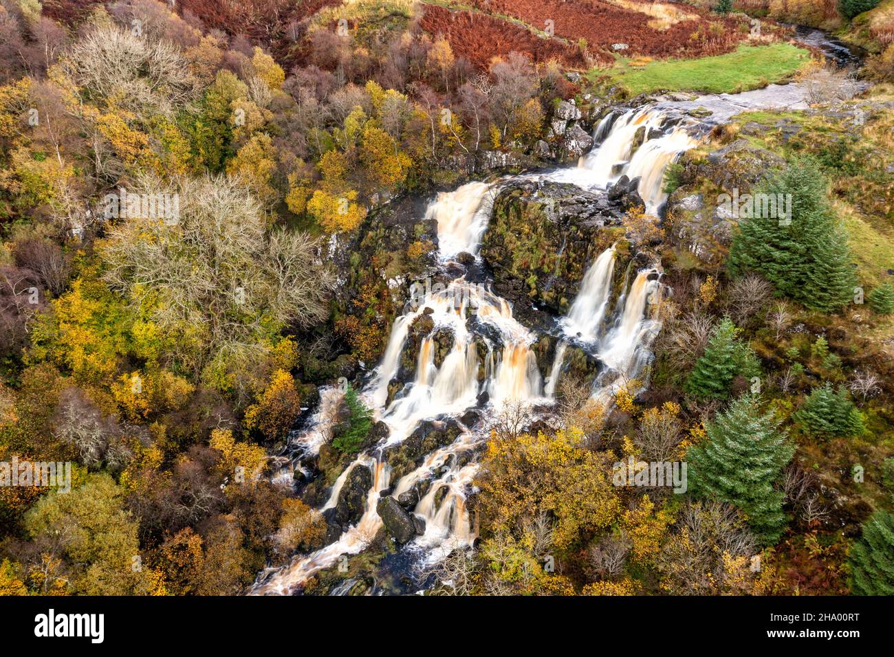 The Loup Of Fintry Waterfall On The River Endrick Scotland Uk Stock 