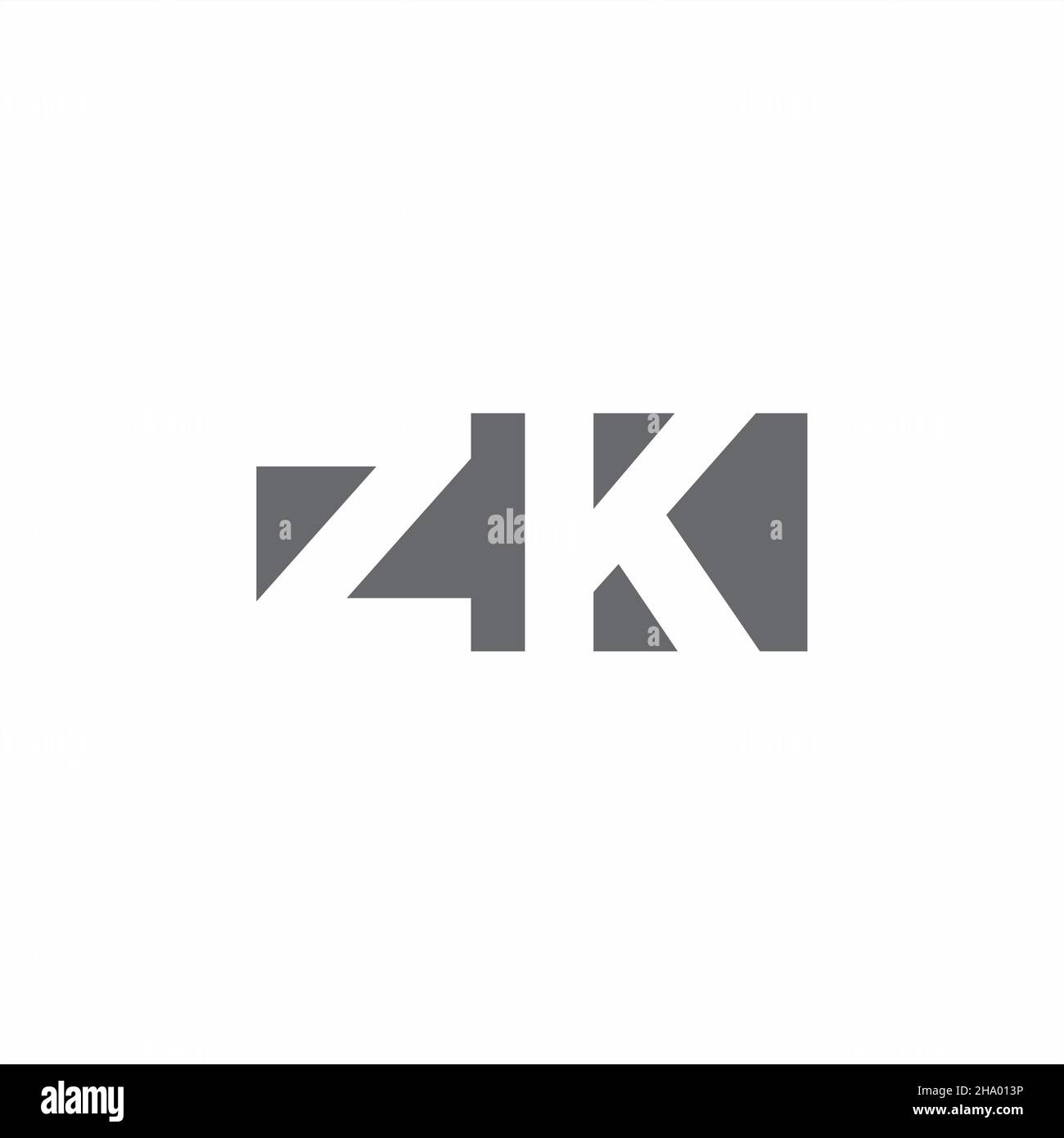 ZK Logo monogram with negative space style design template isolated on ...