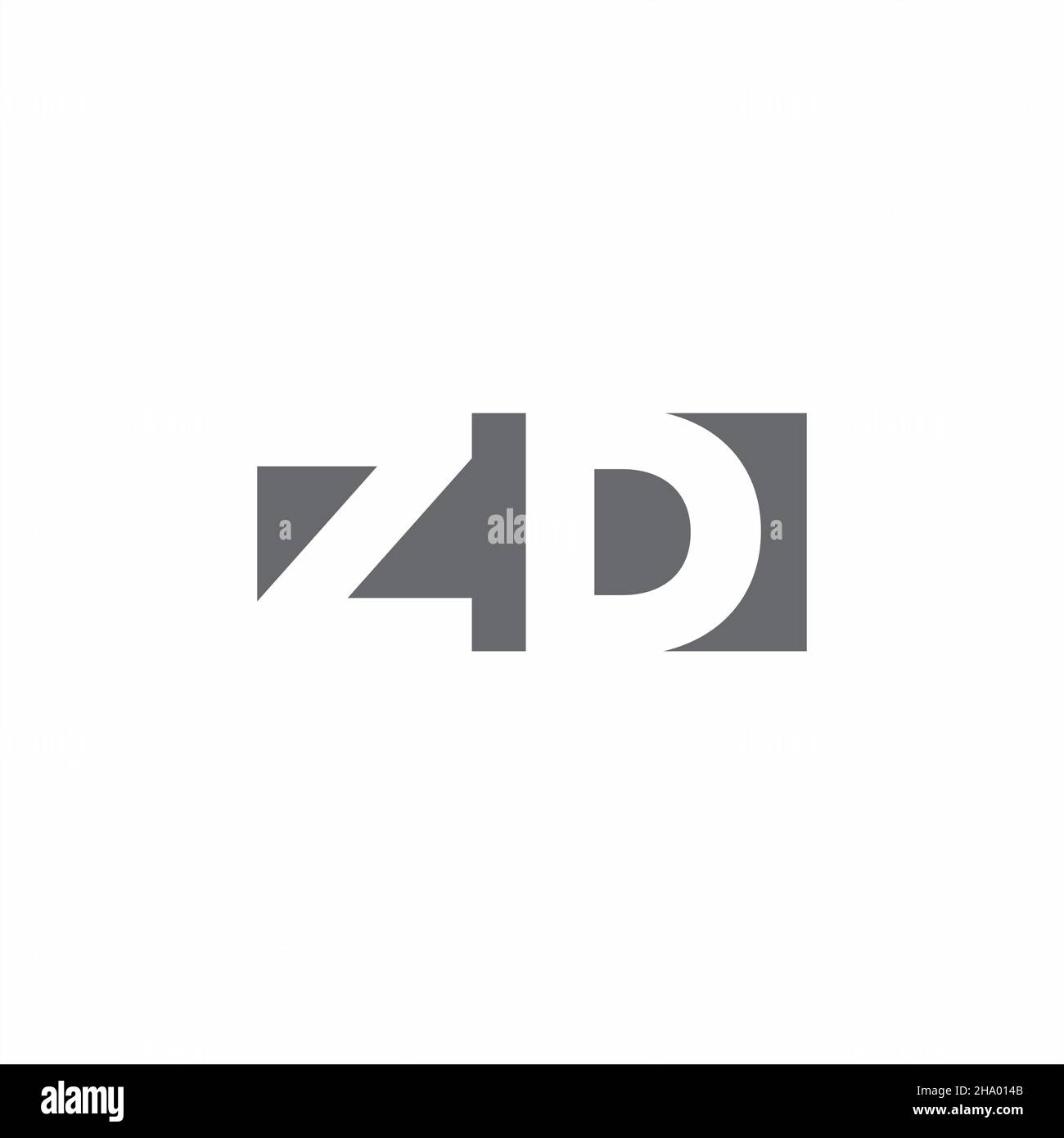 ZD Logo monogram with negative space style design template isolated on white background Stock Vector