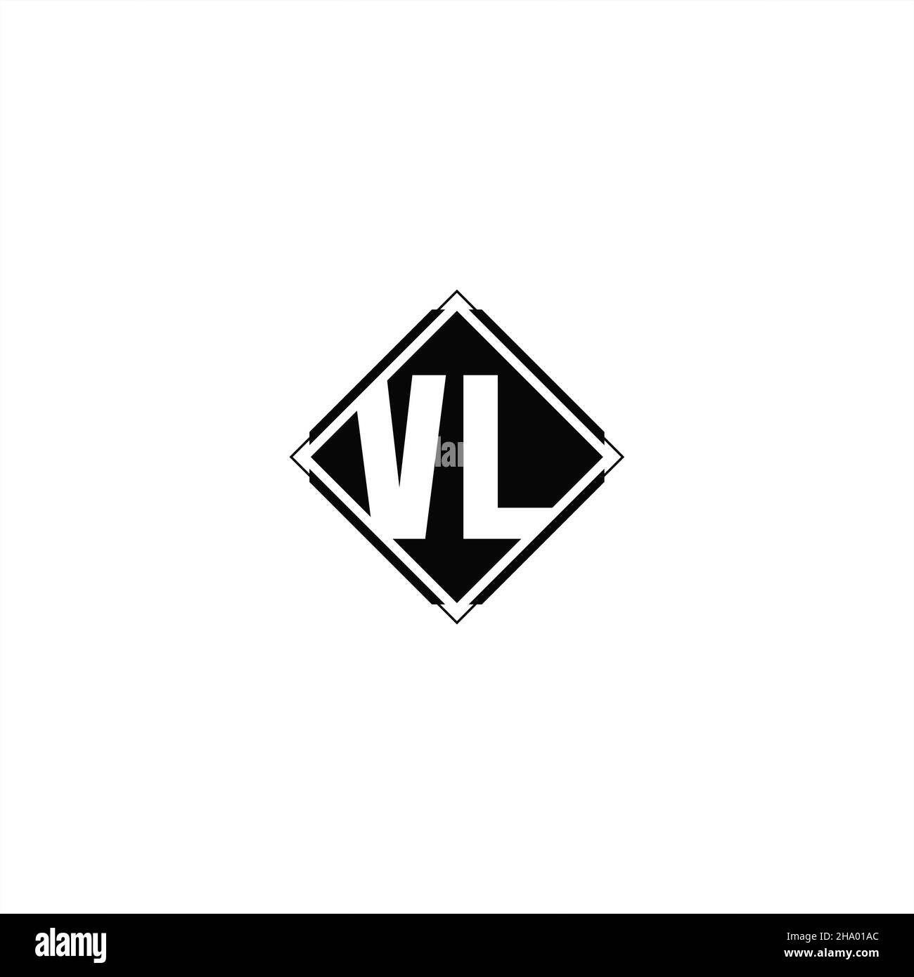 Vl logo monogram with diamond shape design Vector Image