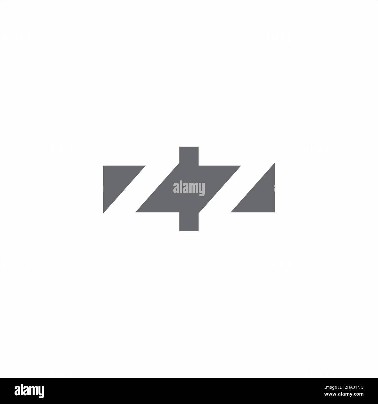ZZ Logo monogram with negative space style design template isolated on white background Stock Vector