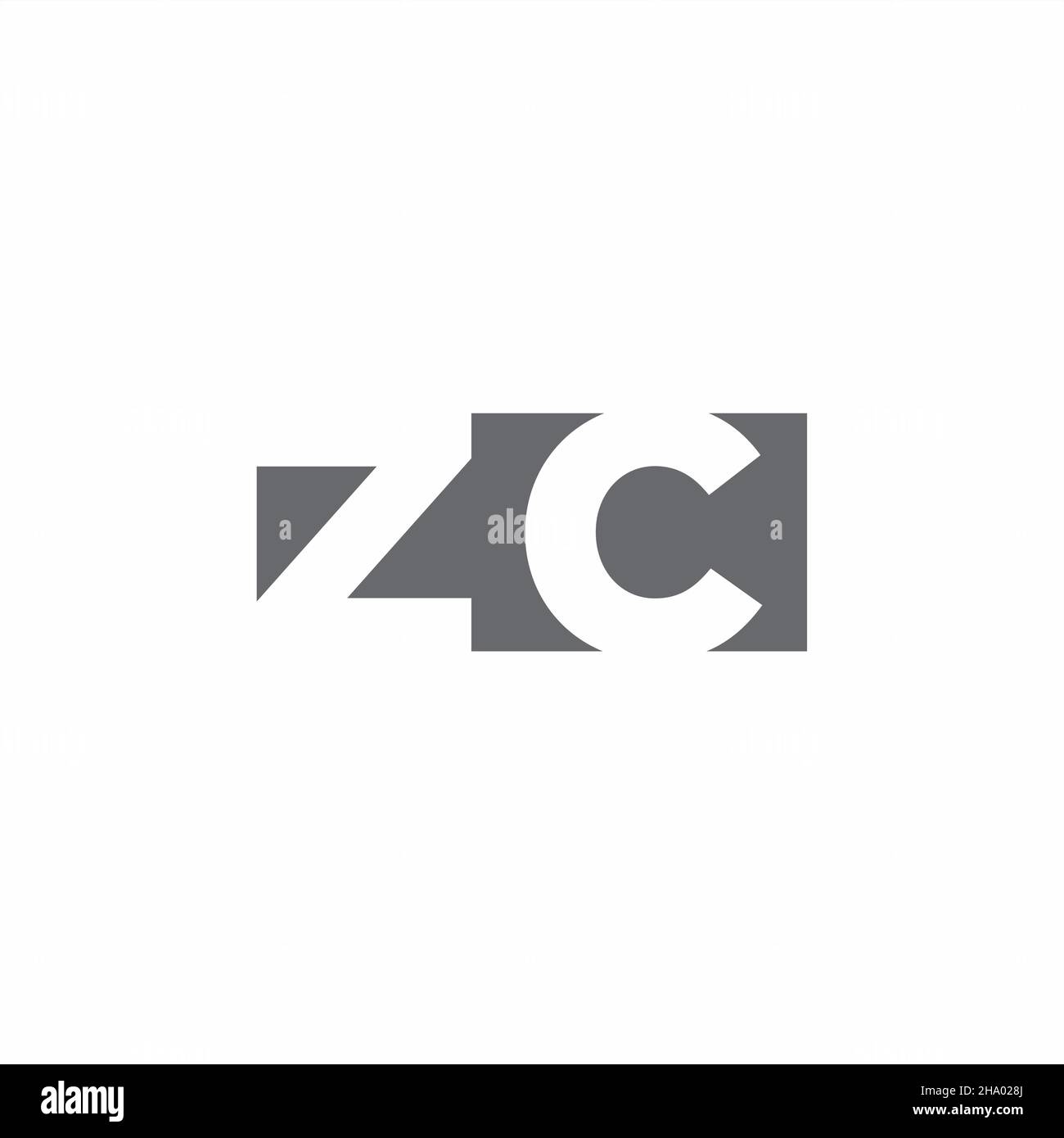 ZC Logo monogram with negative space style design template isolated on ...