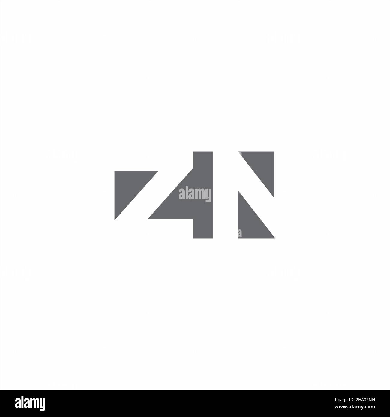 ZN Logo monogram with negative space style design template isolated on white background Stock Vector