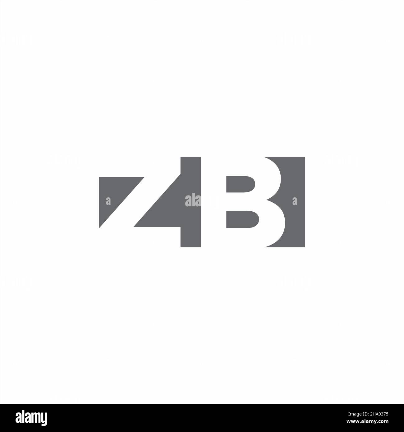 ZB Logo monogram with negative space style design template isolated on ...