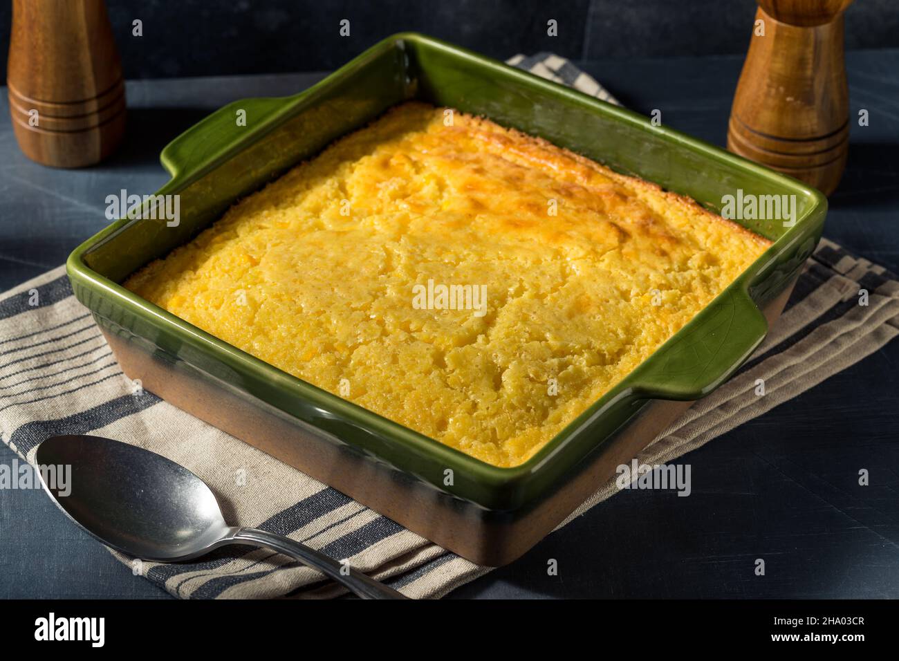 Homemade Corn Pudding Casserole for the Holidays Stock Photo Alamy