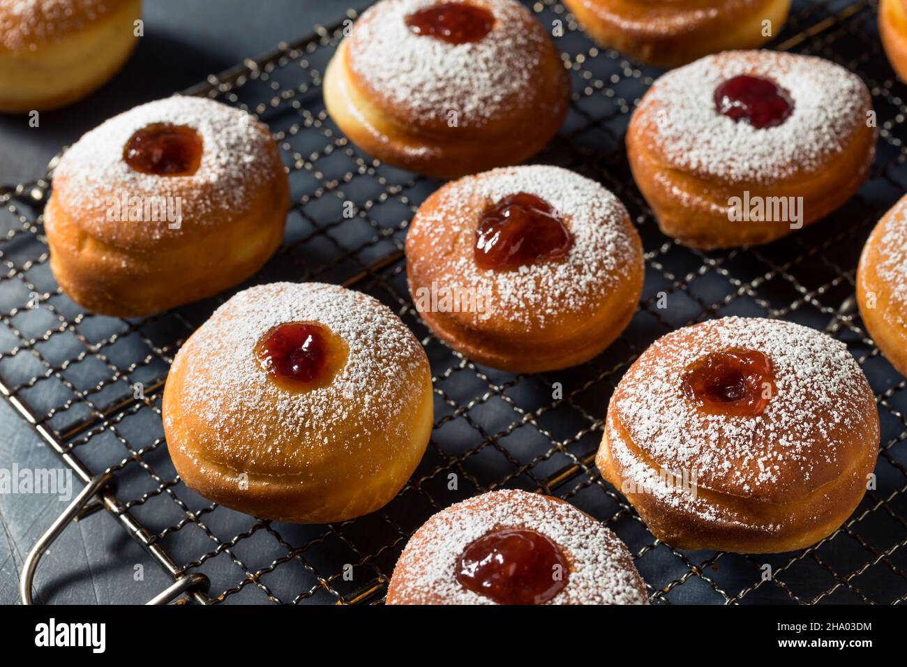 Homemade Jewish Sufganiyot Jelly Donuts with Powdered Sugar Stock Photo Alamy