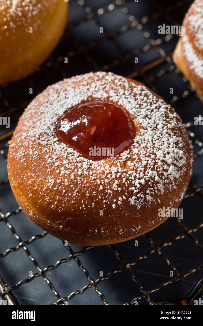 Homemade Jewish Sufganiyot Jelly Donuts with Powdered Sugar Stock Photo Alamy