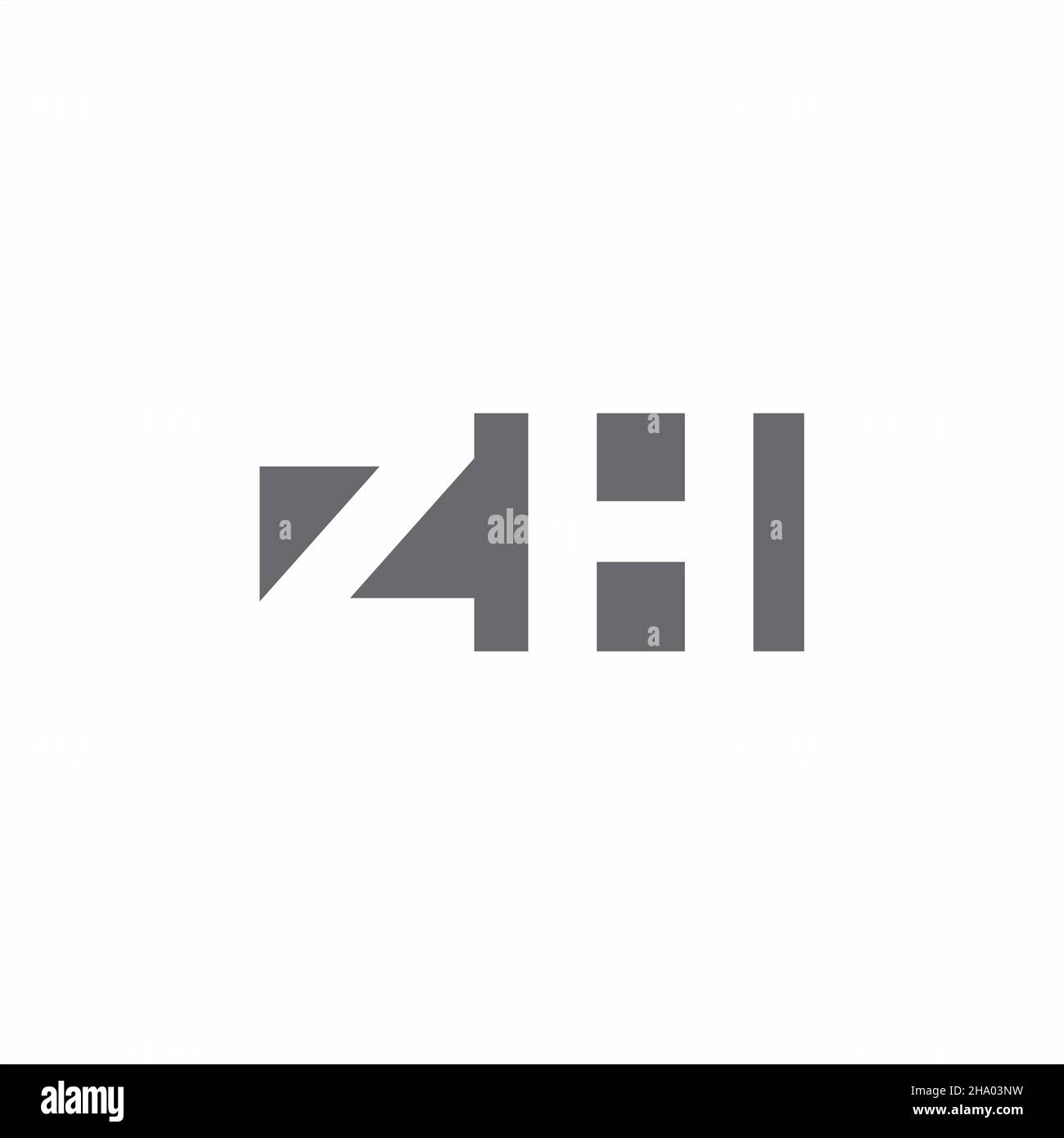 ZH Logo monogram with negative space style design template isolated on white background Stock Vector