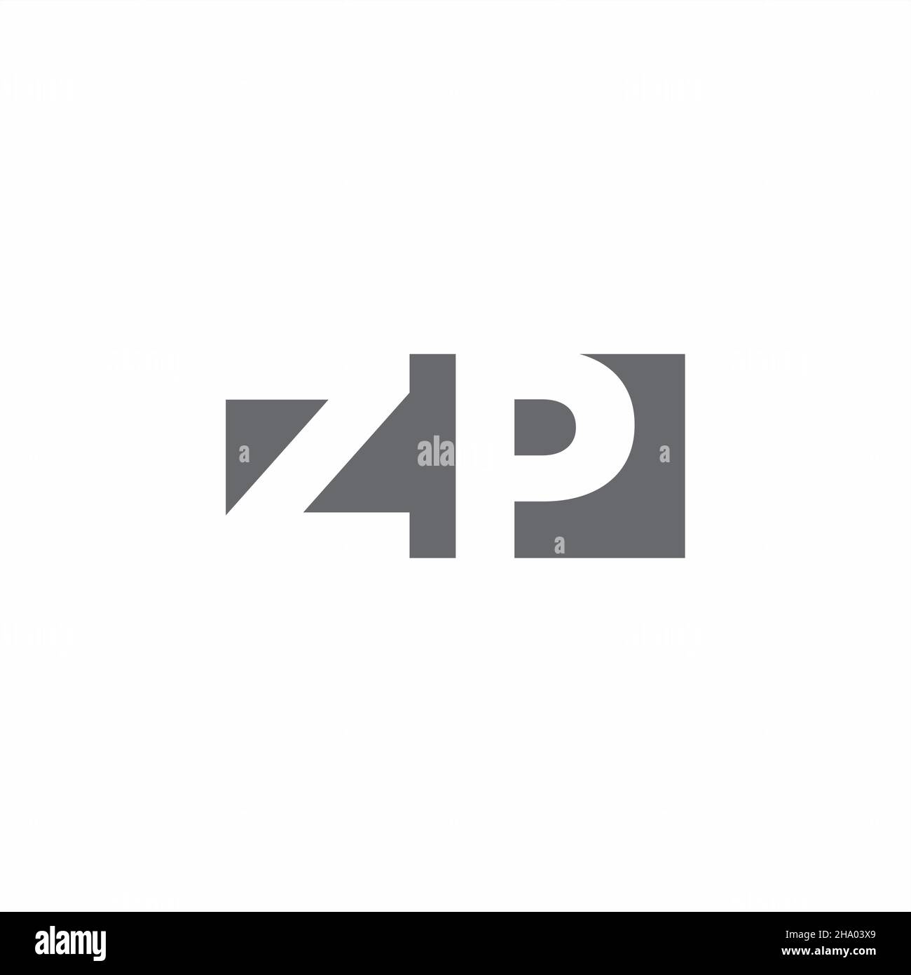 ZP Logo monogram with negative space style design template isolated on ...