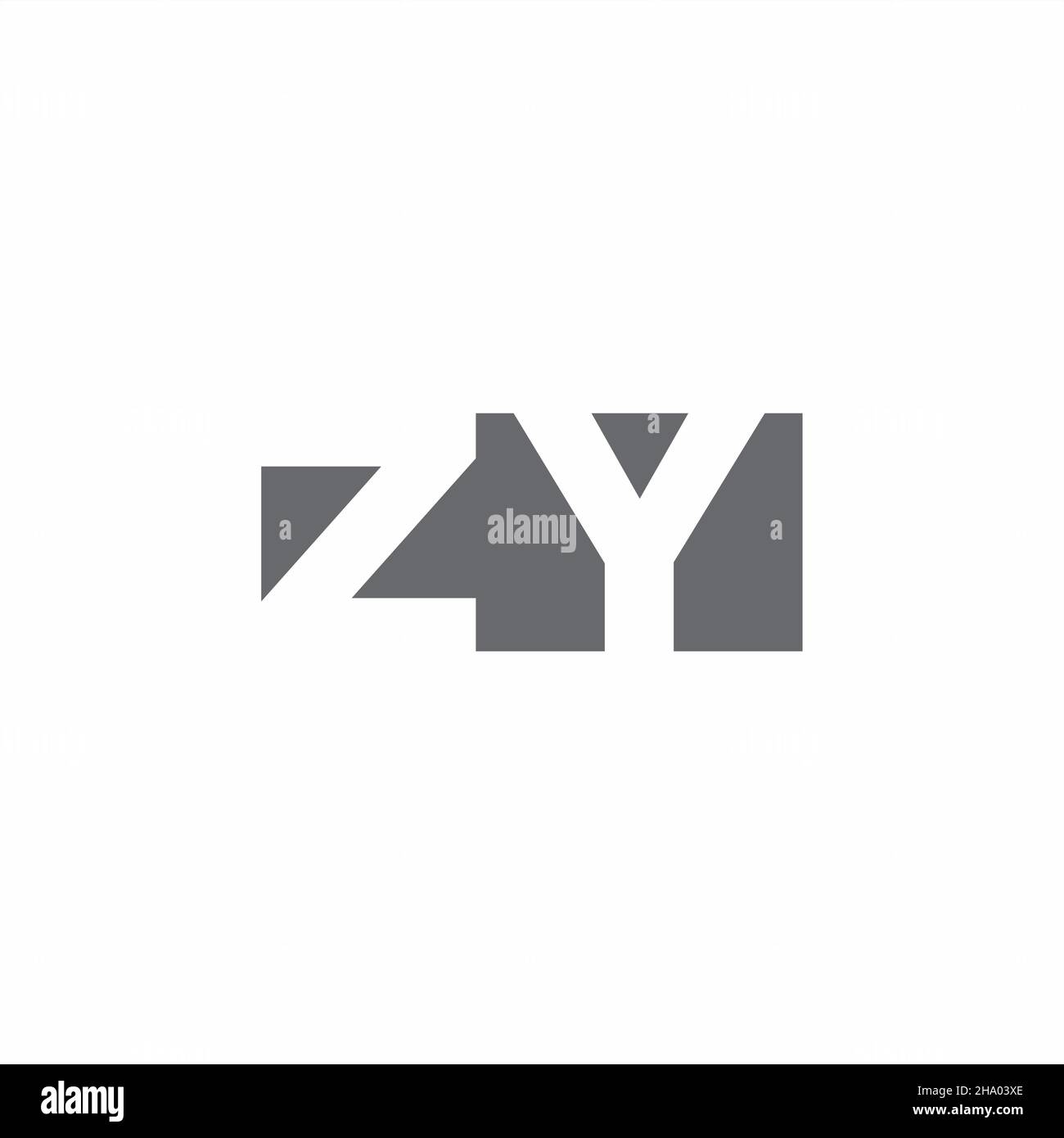 ZY Logo monogram with negative space style design template isolated on ...
