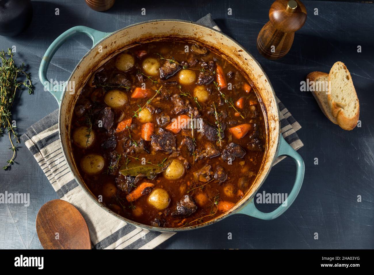 Hearty Homemade Gourmet Beef Stew with Carrots and Potatoes Stock Photo ...